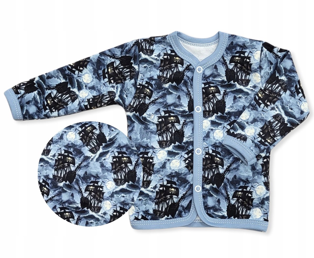 KAFTAN kaftanik 104 KOSZULKA bluzka rozpinana dziecięca w STATKI