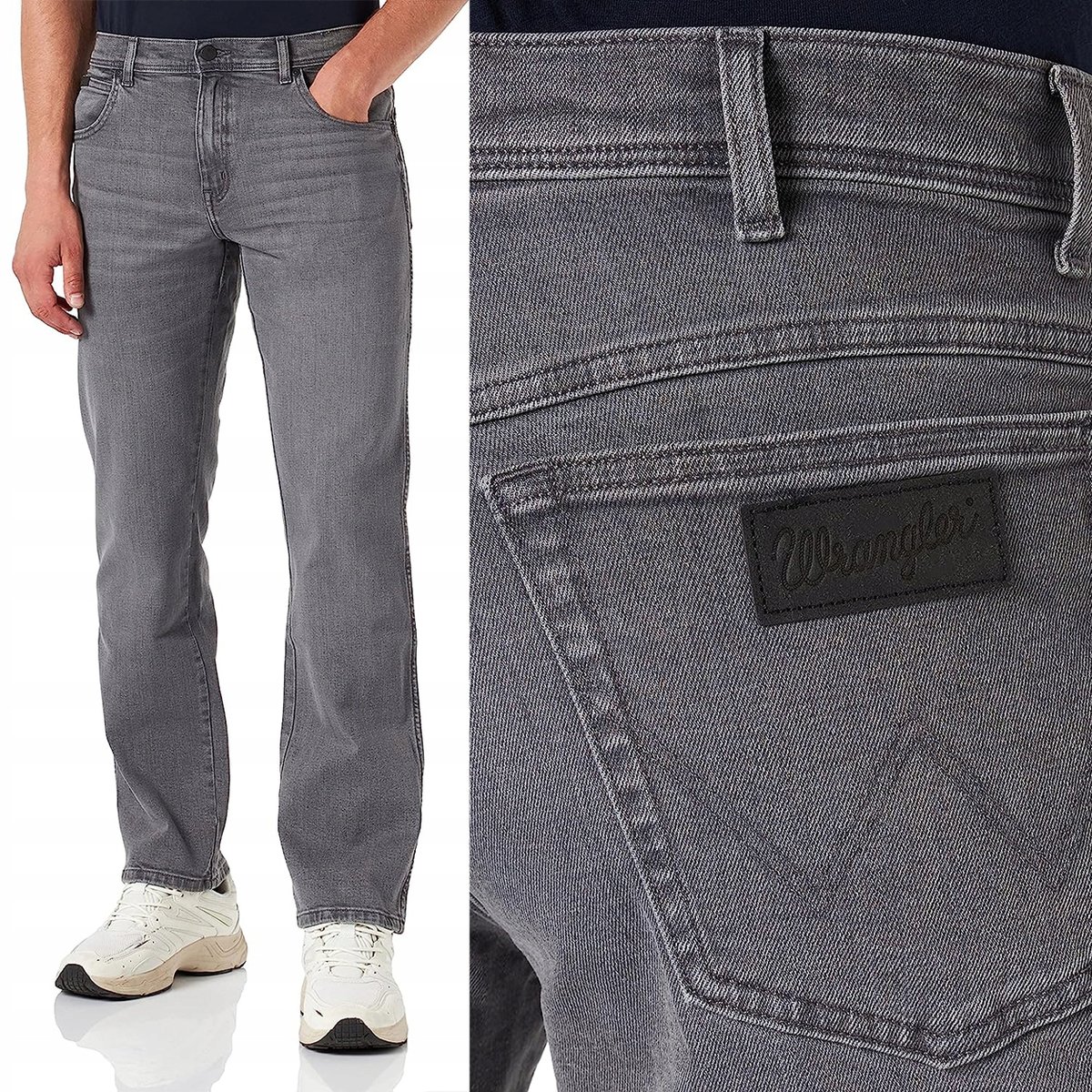 Wrangler Texas Revelation Klasyczne Spodnie Jeansowe Szary Dżins W33 L34