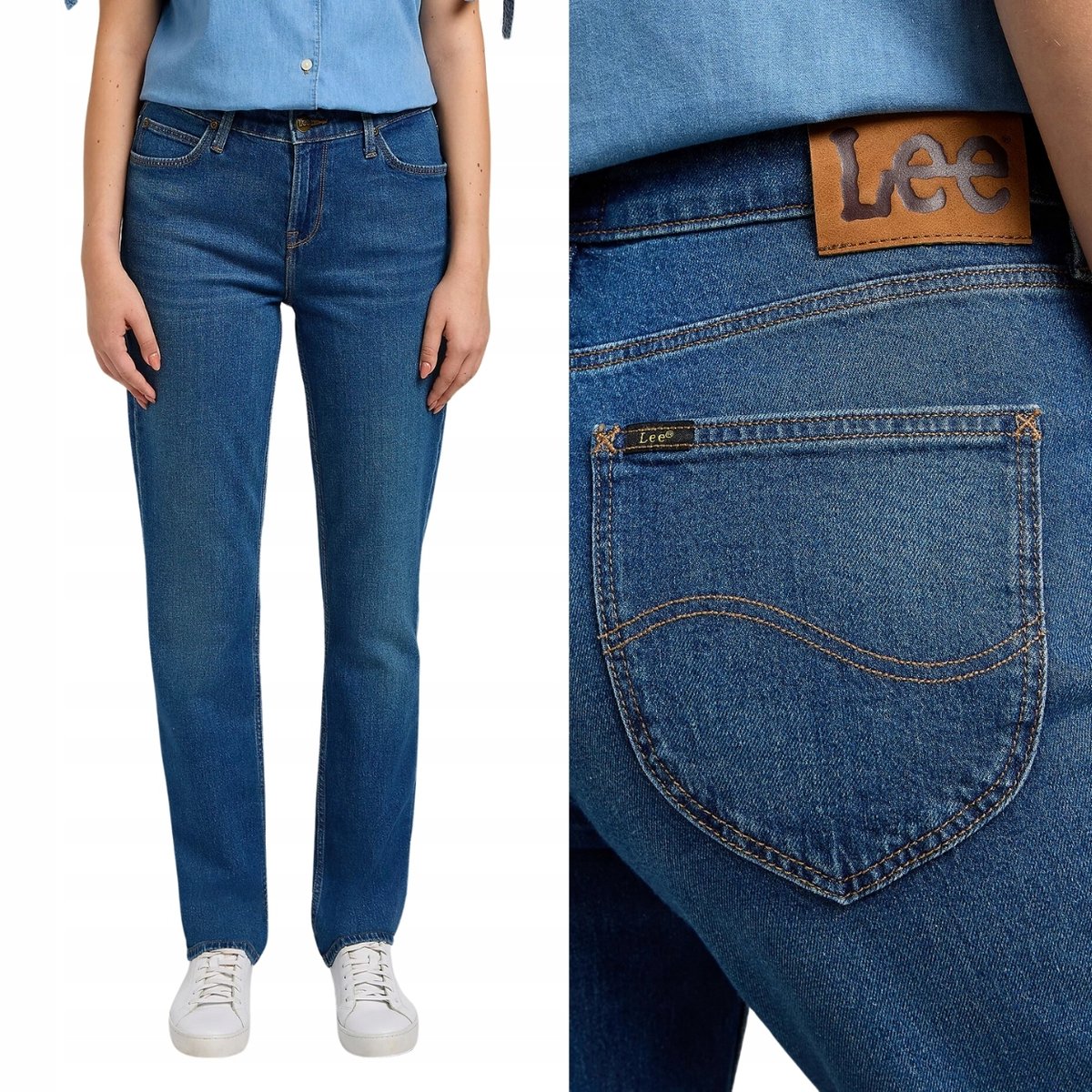 Lee MARION STRAIGHT Waterfall DżINS PROSTE DAMSKIE SPODNIE JEANSOWE W28 L31