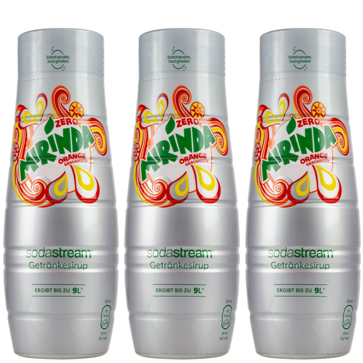 3x SYROP SODASTREAM MIRINDA ZERO BEZ CUKRU KONCENTRAT SATURATORA 440 ml