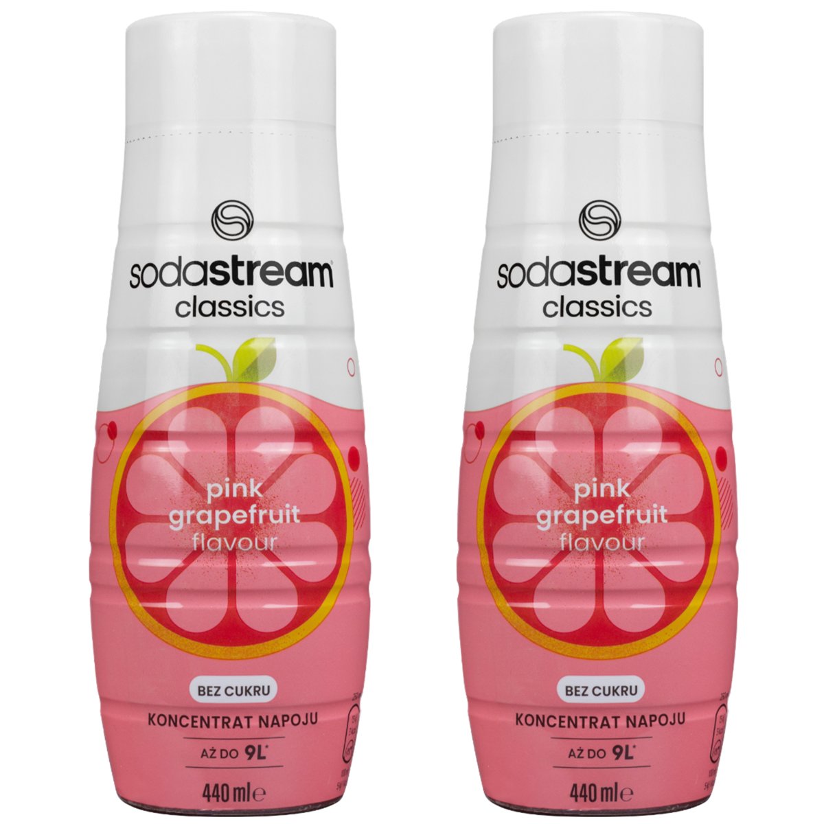 2x SYROP SODASTREAM PINK GRAPEFRUIT GREJPFRUT BEZ CUKRU KONCENTRAT 440 ml