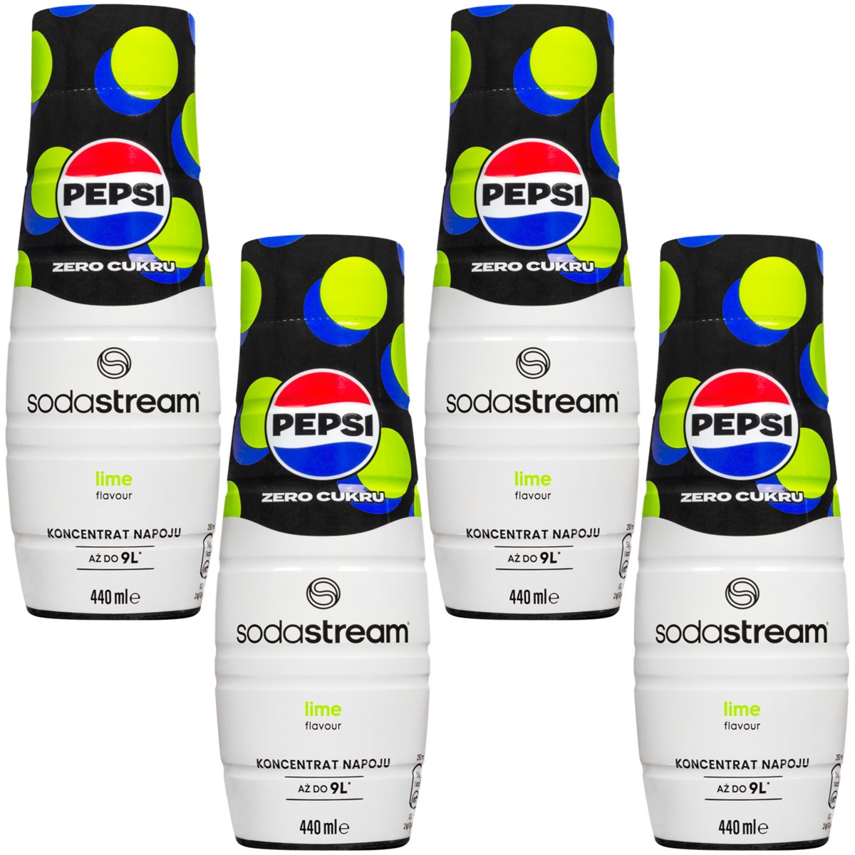 4x SYROP SODASTREAM PEPSI MAX LIMONKA BEZ CUKRU KONCENTRAT DO SATURATORA