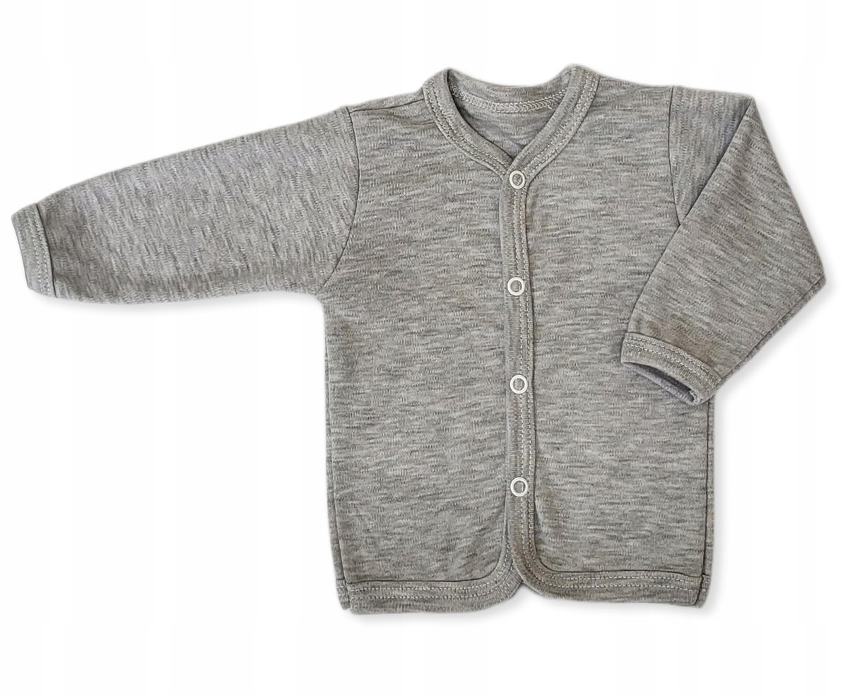 KAFTAN kaftanik 104 KOSZULKA bluzka ROZPINANA dziecięca gładka SZARY MELANŻ