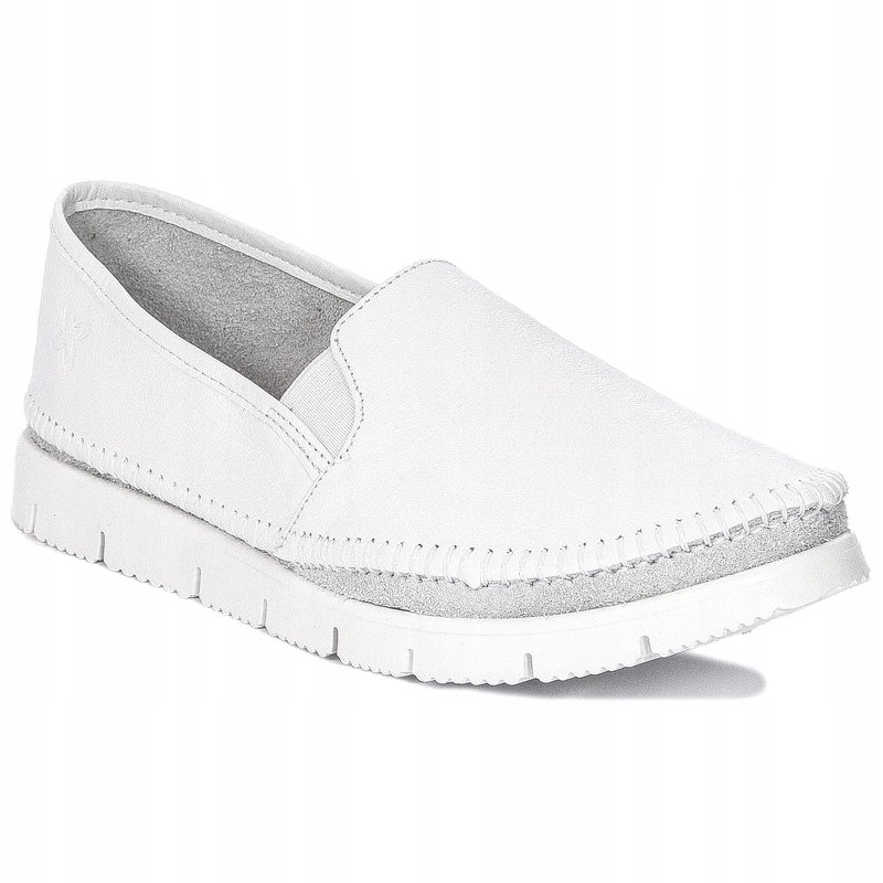 Espadryle Maciejka 03512-26 półbuty damskie białe skóra biały spód r.36