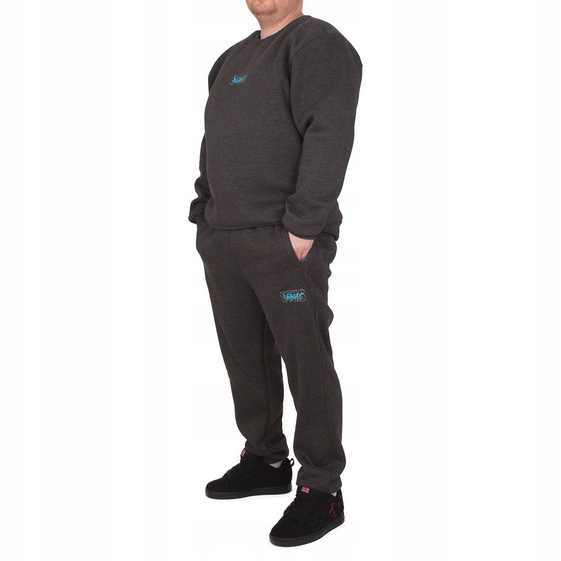 Dres komplet Chillout Tager BIG Size szary 3XL spodnie i bluza bez kaptura