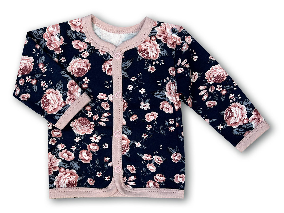 KAFTAN kaftanik 68 KOSZULKA bluzka rozpinana WYPRAWKA róża angielska