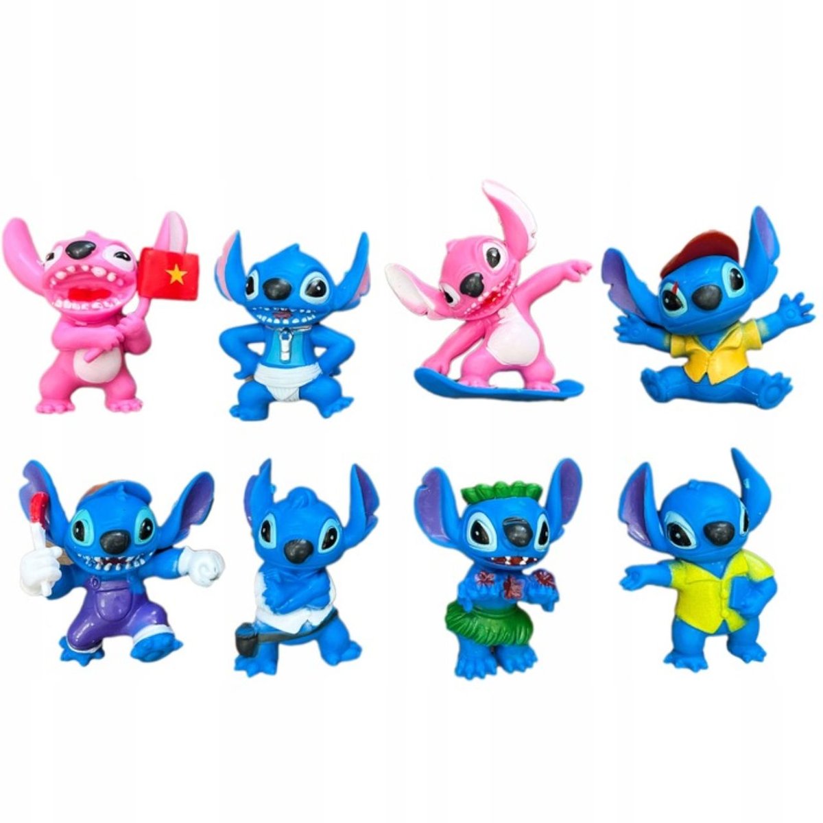 Lilo i Stitch Figurki Figurka Stich Na Tort Model Zabawki Dla Dzieci 8szt