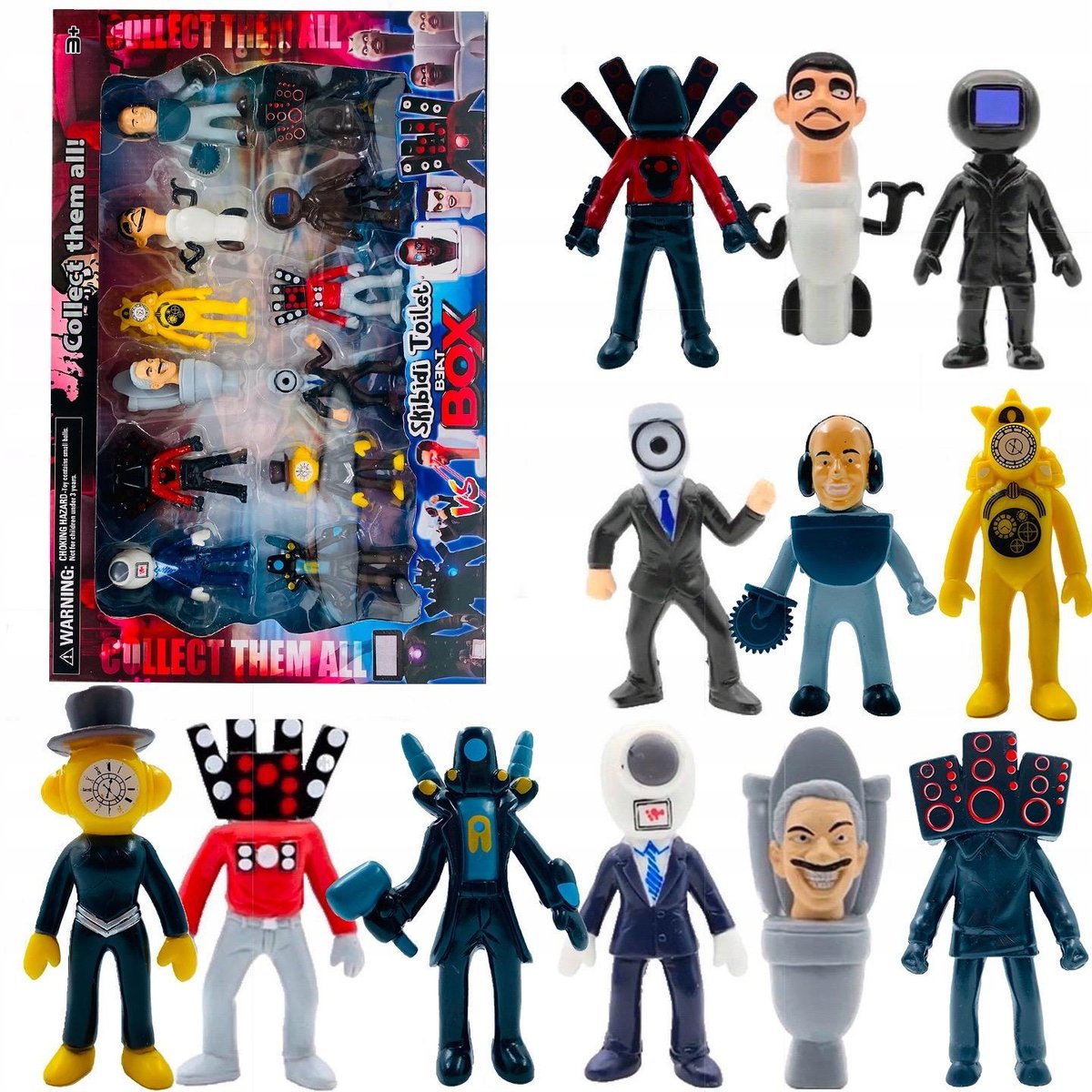 Figurki Skibidi Toilet Titan TV MAN Cameraman Speakerman ROBLOX 12 sztuk