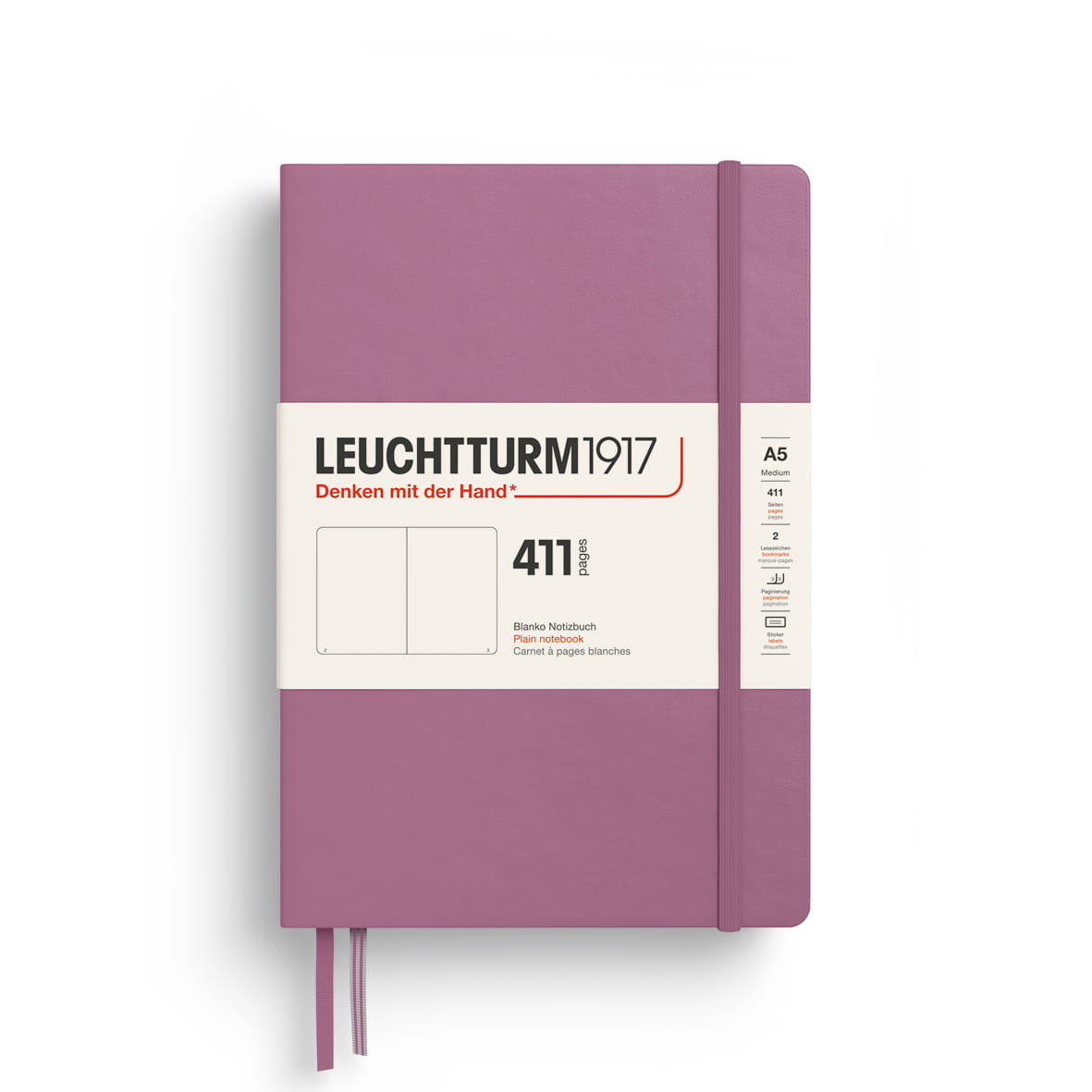 Notatnik Leuchtturm1917 A5, 411 stron, gładki, Dusty Rose