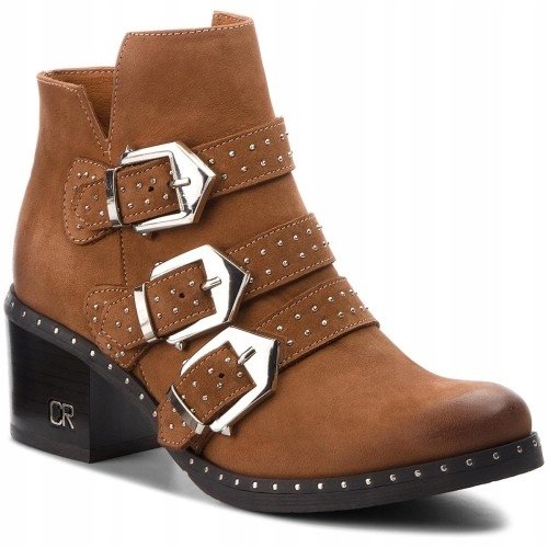 Rude botki Carinii B4502-M34 skóra modne klocek r.36