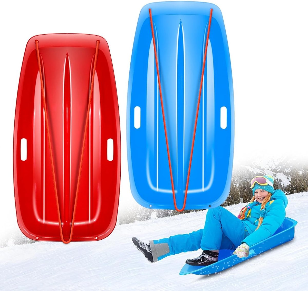 Zimowe bobsleje sanki 2szt z uchwytami dla dzieci i dorosłych 87CM