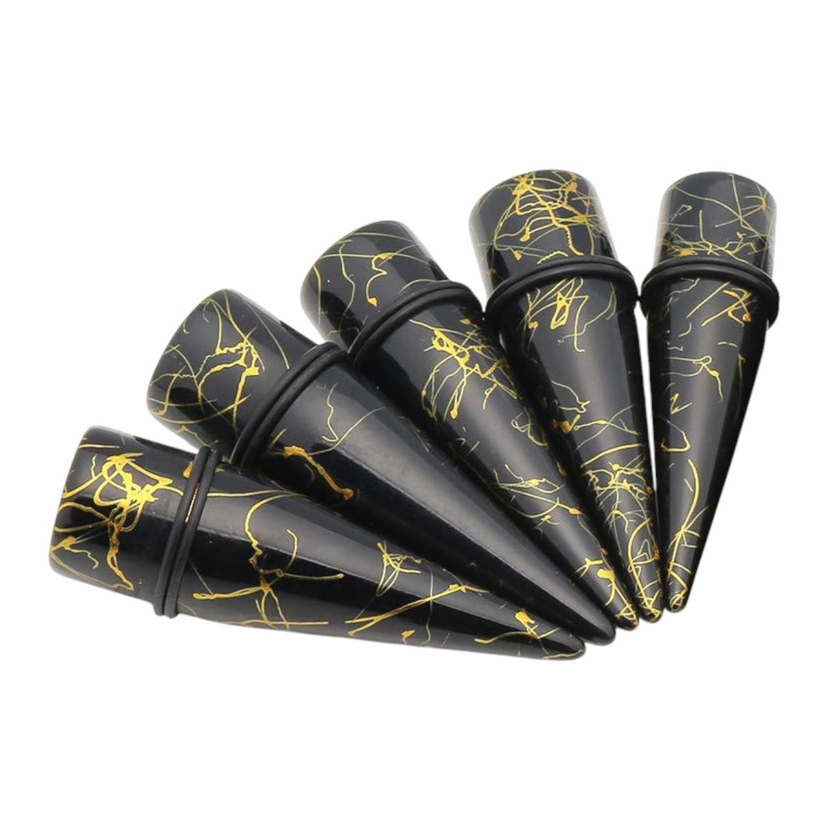 TAPER ROZPYCHACZ Czarno-złoty EXPANDER ZESTAW 5 SZTUK od 12mm do 20mm
