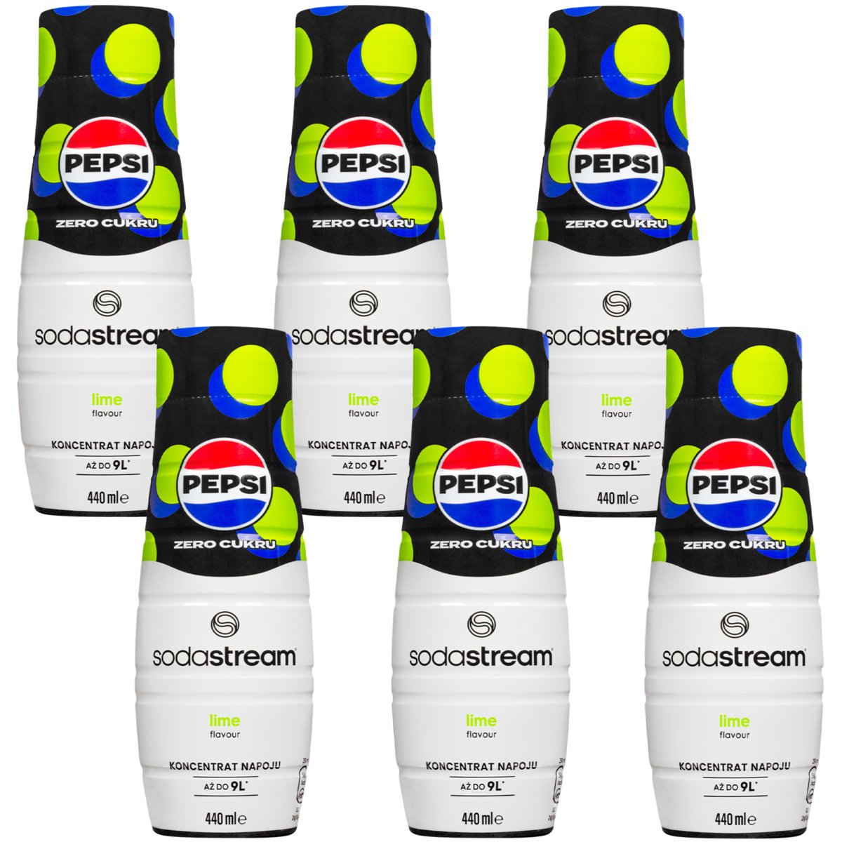 6x SYROP SODASTREAM PEPSI MAX LIMONKA BEZ CUKRU KONCENTRAT DO SATURATORA