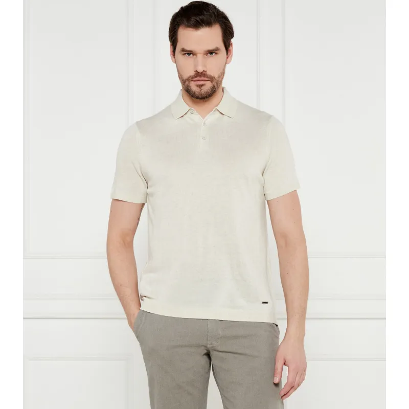 Joop! Polo Maliosor Modern fit z dodatkiem lnu
