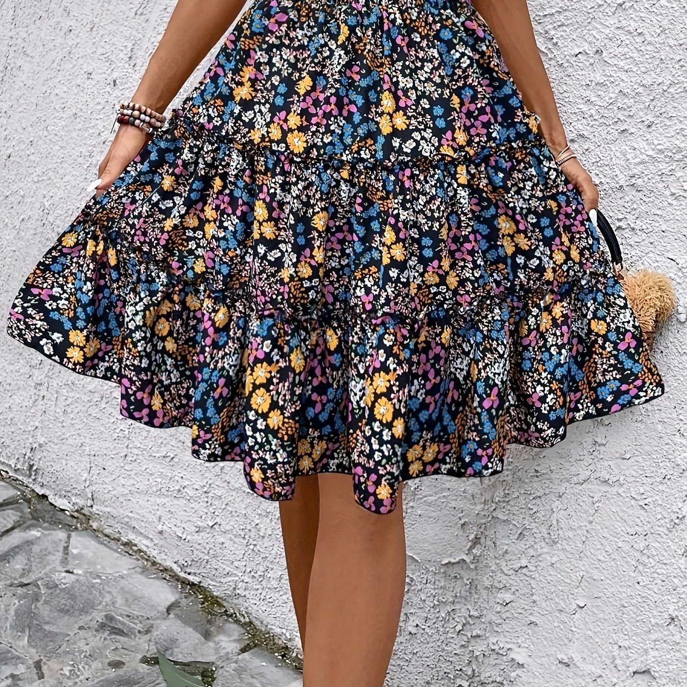 TEMU Tengongchi Directional Fund + Elegancka spódniczka damska z niebieskim nadrukiem