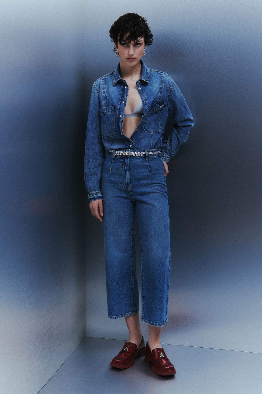 Denimowe spodnie palazzo „Essential”