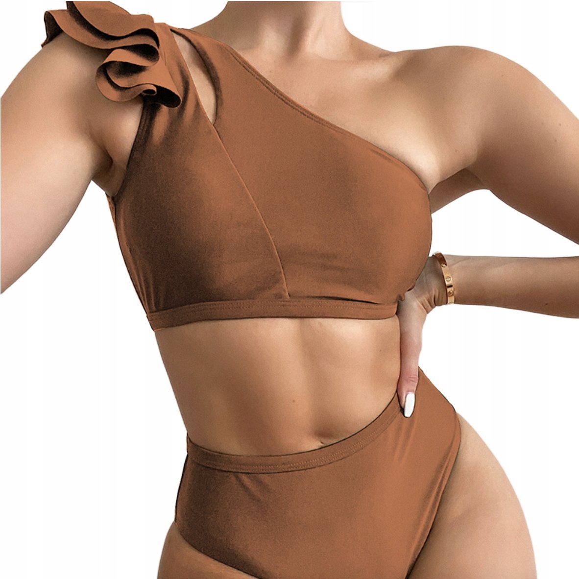 STRÓJ KĄPIELOWY BIKINI NA JEDNO RAMIĘ FALBANKA S