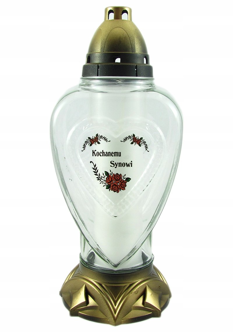 Szklany Znicz Serce Kochanemu Synowi Lampion Z Dedykacją Dla Syna