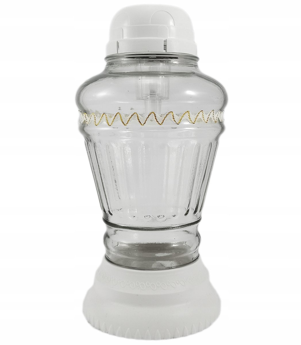 Znicz Solarny Z Opaską Lampion Szklany Biały