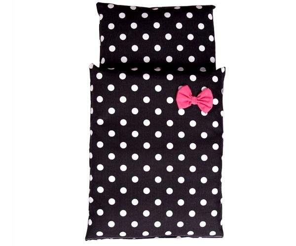 POŚCIEL DLA LALEK FIRMY MARIOTOYS - białe groszki