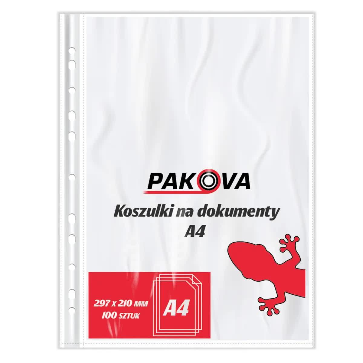 Koszulki na dokumenty A4, transparentne, 100 sztuk
