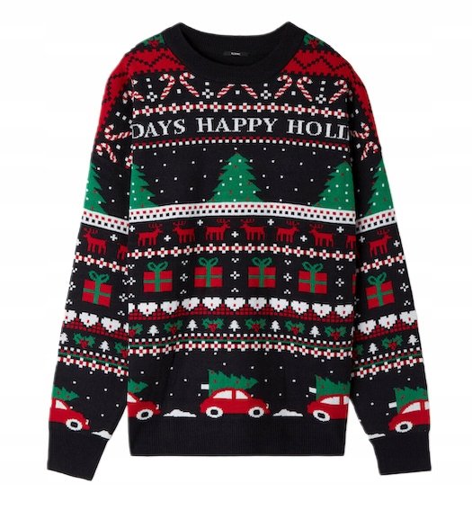 ŚWIĄTECZNY SWETER-EK UNISEX MĘSKI Z DŁUGIM RĘKAWEM CHRISTMAS L