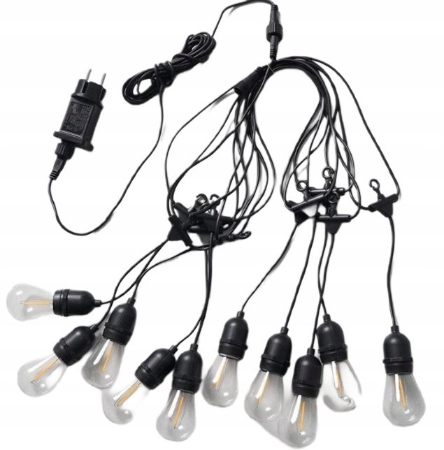 GIRLANDA LAMPKI OGRODOWE BALKONOWE 5 M 10 LED S14 ŁAŃCUCH ŚWIETLNY