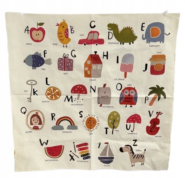 PLAKAT NA PŁÓTNIE EDUKACYJNY DLA DZIECI NA ŚCIANĘ ALFABET DEKORACJA