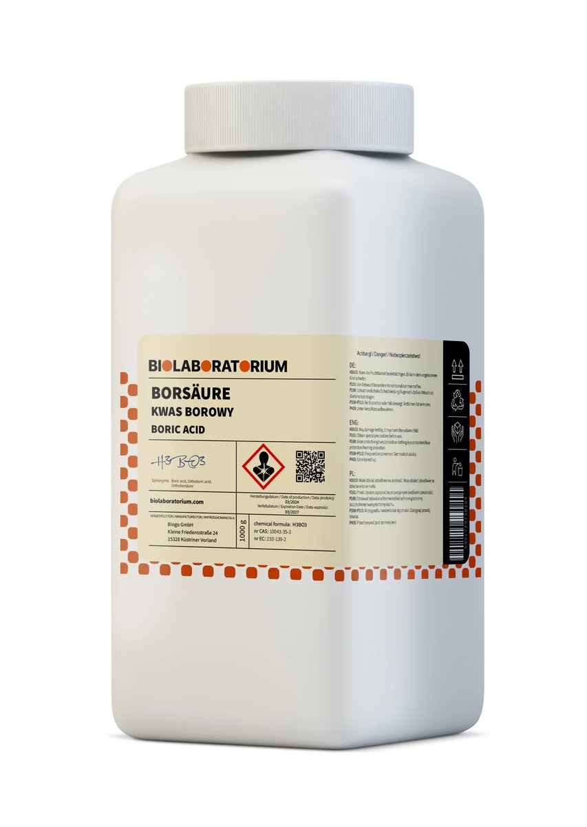 Kwas borowy 1kg BIOLABORATORIUM