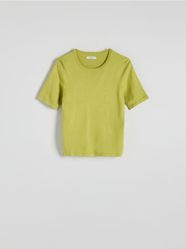 Reserved - Sweter z krótkim rękawem - zielony