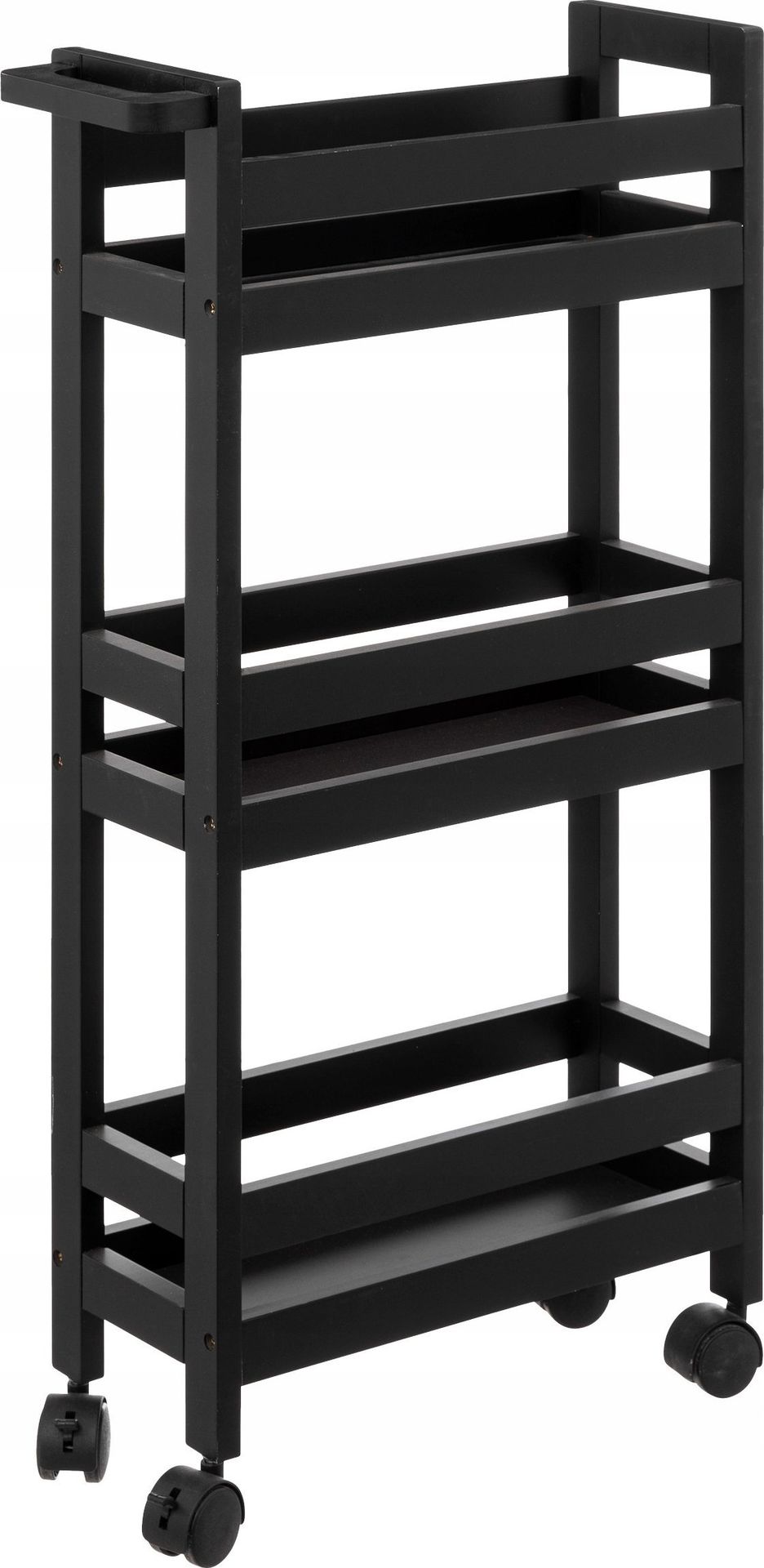 5five Bardzo wąski regał łazienkowy na kółkach, 3 półki, szer. 15 cm