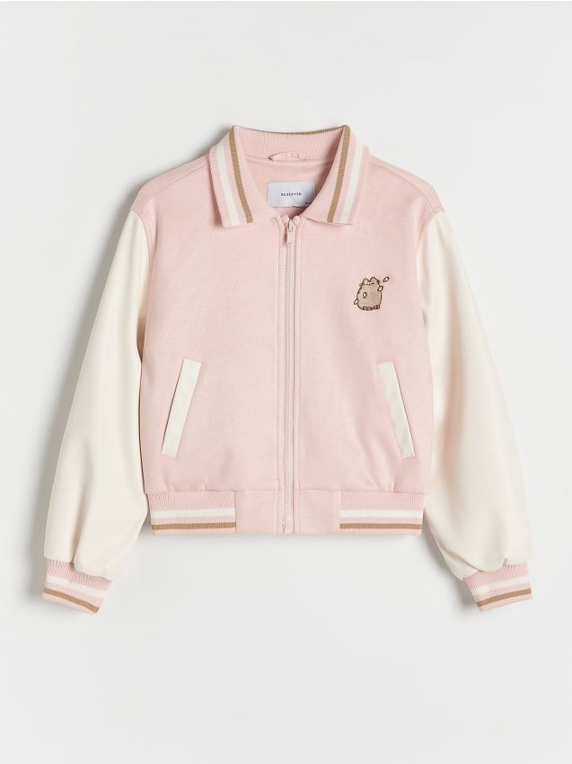 Reserved - Kurtka bomber Pusheen - pastelowy róż