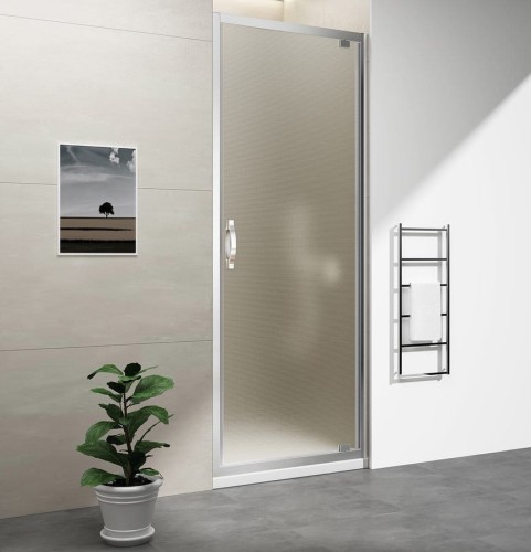 GELCO Drzwi prysznicowe uchylne SIGMA SIMPLY 80x190 chrom szkło matowe BRICK z powłoką Coated Glass GS3888F