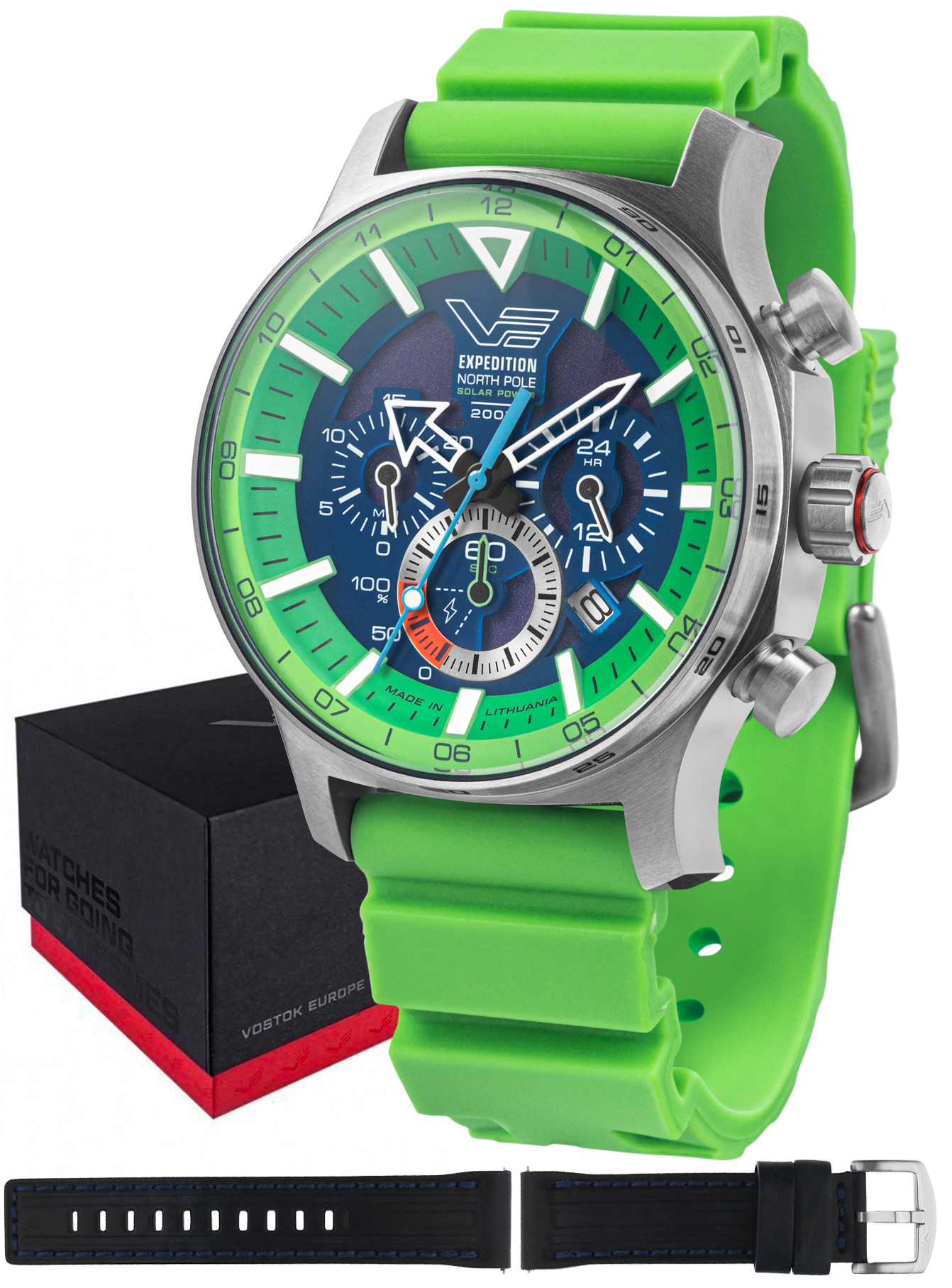 Zegarek Vostok Europe VR42-595A733S Expedition North Pole 1 Polar Spruce Solar 47mm