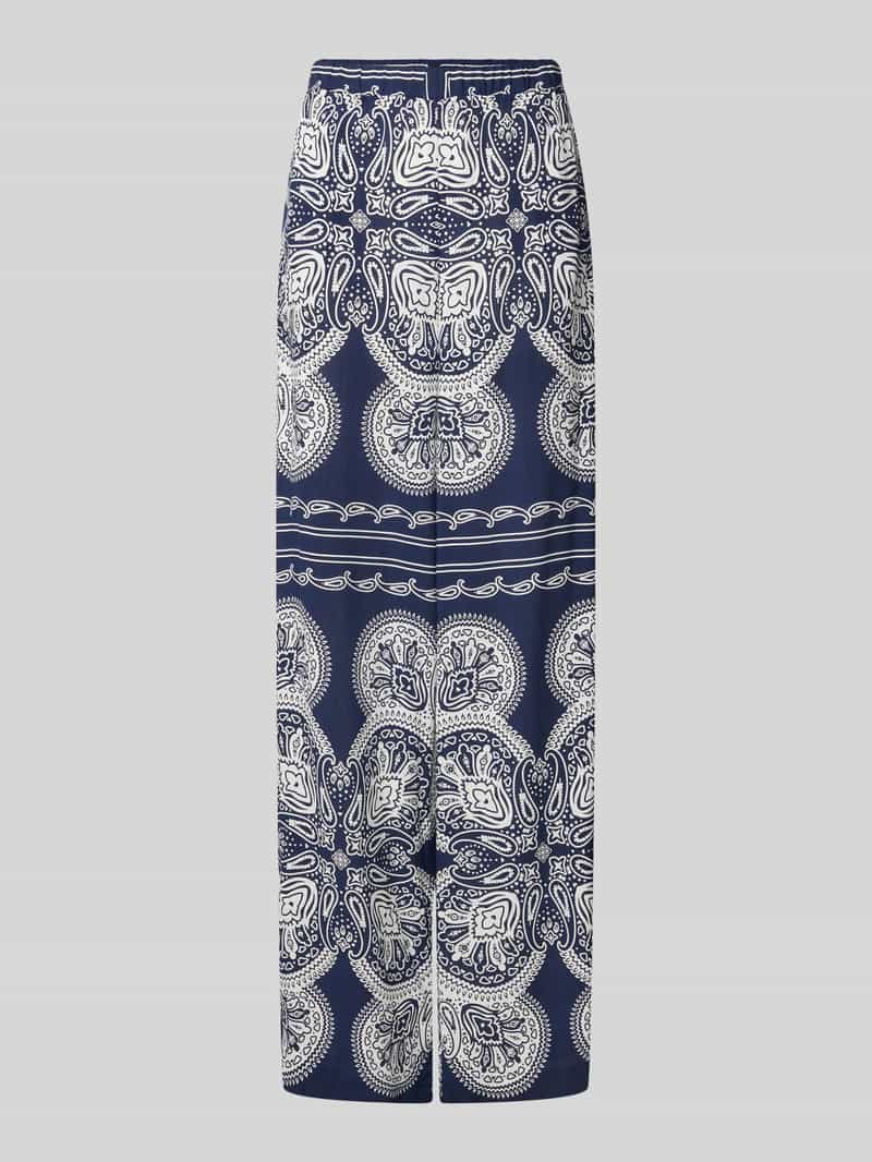 Spodnie materiałowe z szeroką nogawką i elastycznym pasem