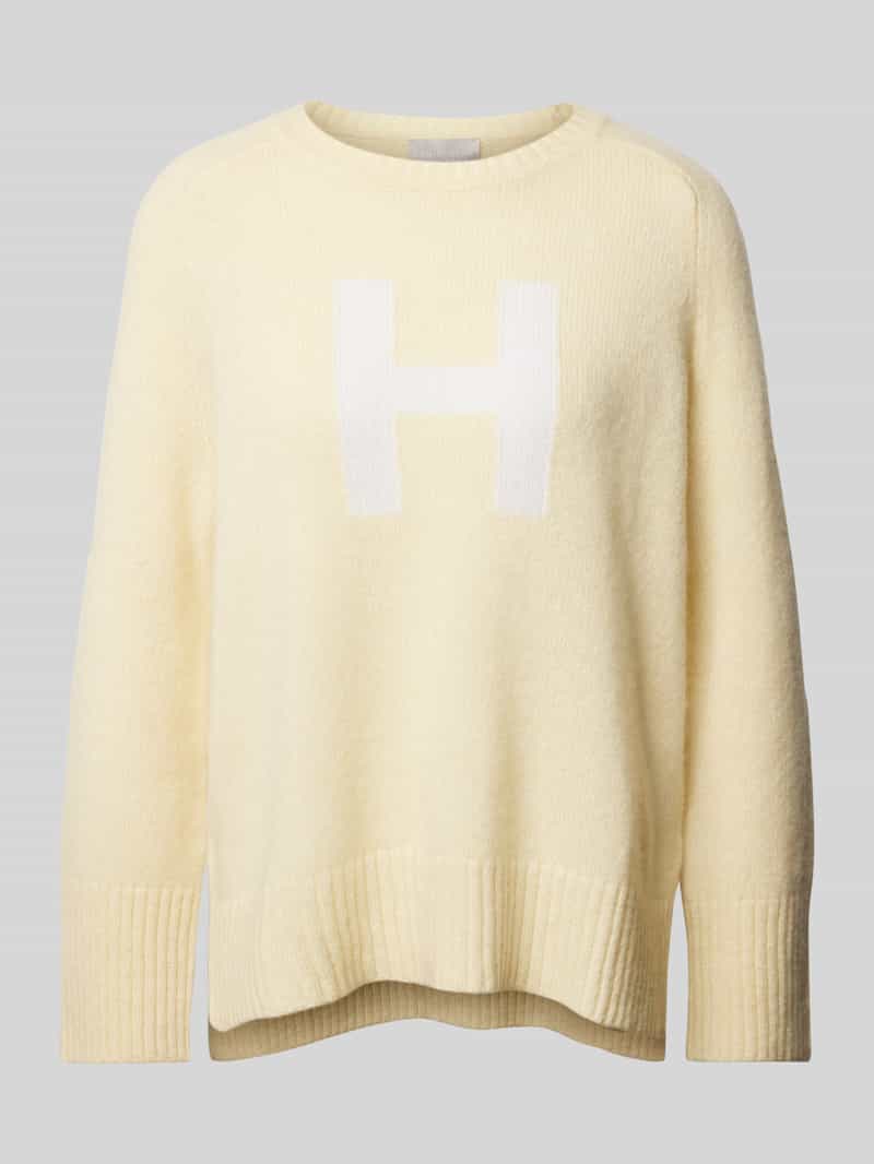 Sweter z dzianiny z nadrukiem z logo