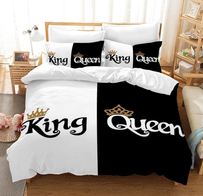 Pościel z mikrofibry 240x220cm 2 - 50x72 KING & QUEEN