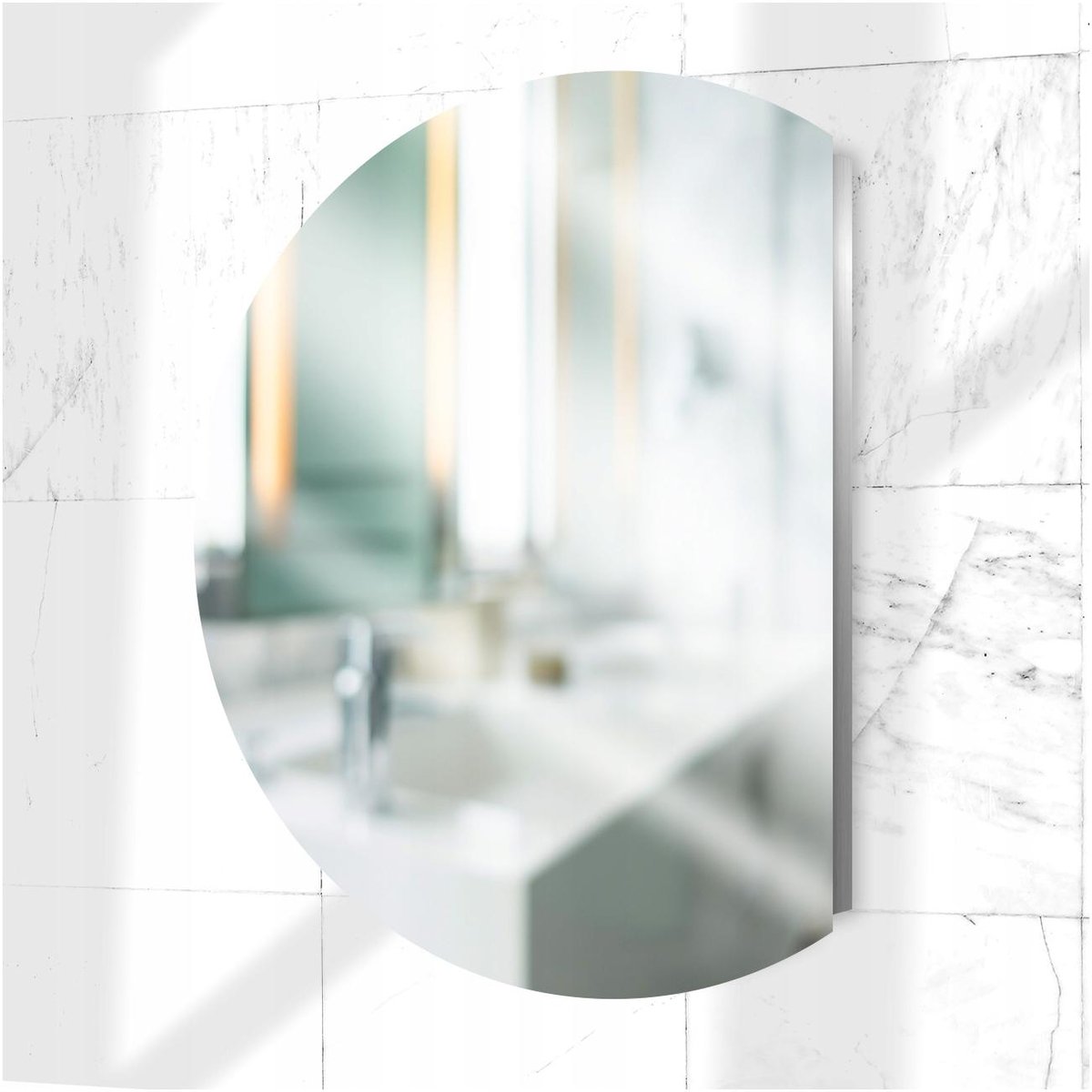 LUSTRO PÓŁOKRĄGŁE ZE ŚCIĘTYM BOKIEM LED 60CM