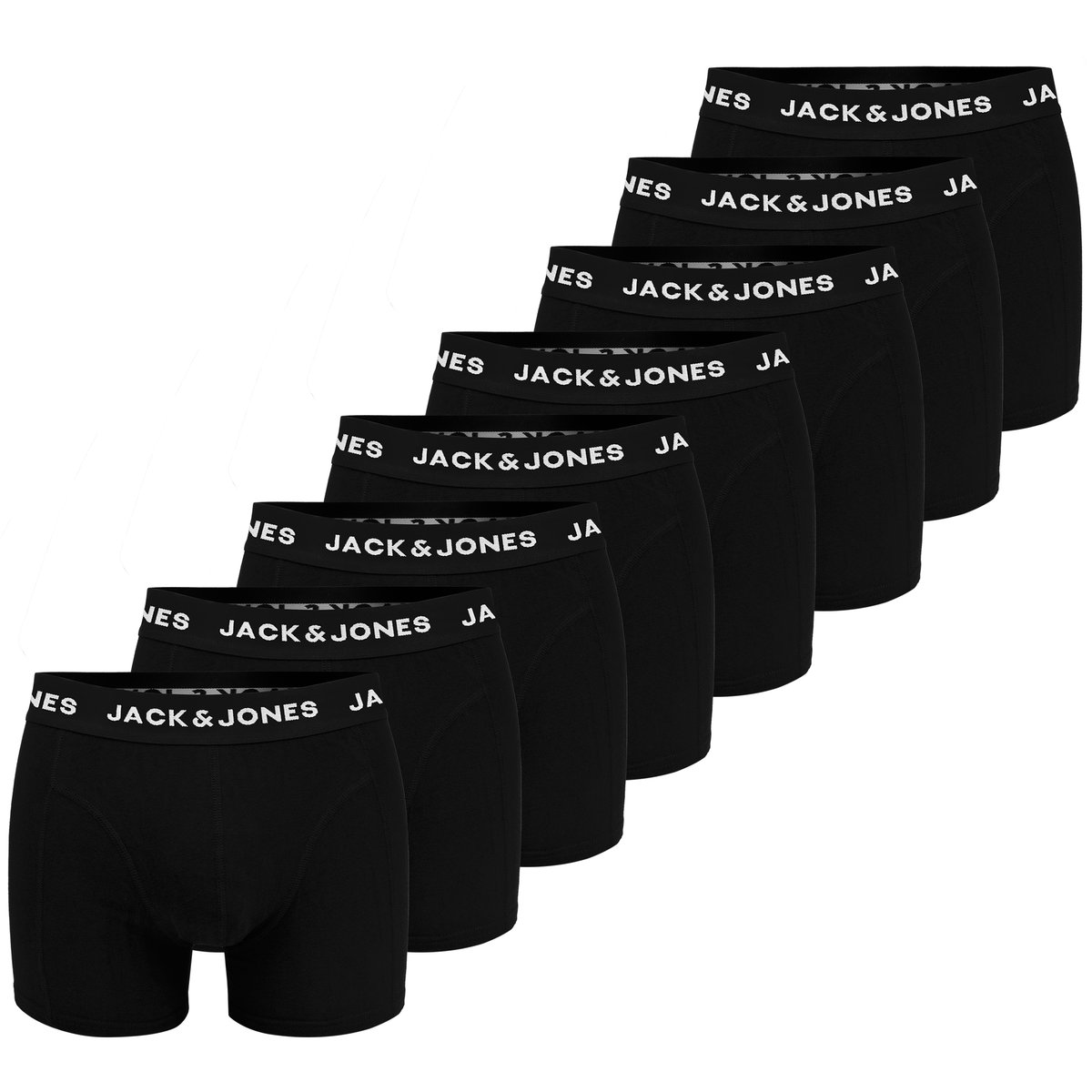 JACK&JONES Bokserki Męskie Czarne JJ9926 Bawełna Logo 8 pak Rozmiar M