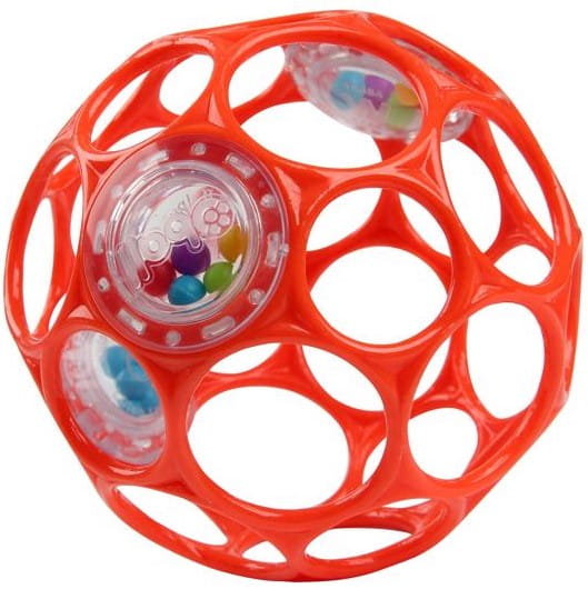 OBALL Piłka z grzechotką 10 cm pomarańczowa 0m+