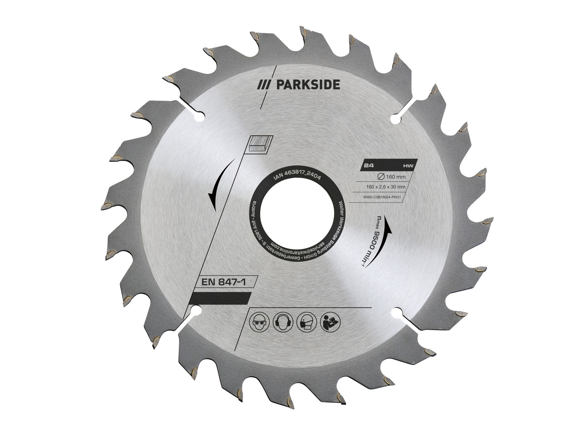 PARKSIDE® Tarcza do piły tarczowej, Ø 160 mm (160 mm drewno 24 zęby)