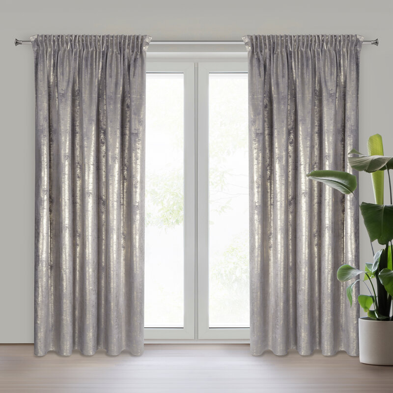 Zasłona Gotowa Renia Na Taśmie 140 X 270 Cm Stalowa