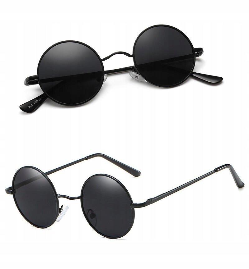 Czarne LENONKI Okulary Przeciwsłoneczne na teleskopach UV400 unisex