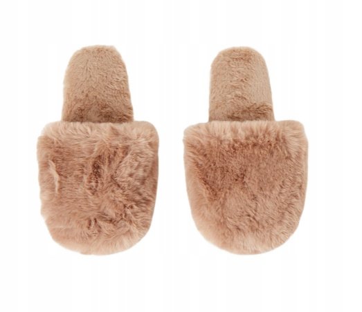 KAPCIE KLAPKI DAMSKIE WYGODNE MIĘKKIE PLUSZOWE ROZMIAR UNIWERSALNY BEŻOWE