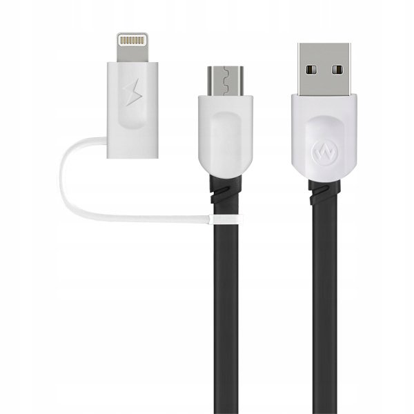 KABEL 2W1 ŁADOWARKA IPHONE LIGHTNING MICRO USB 2.4