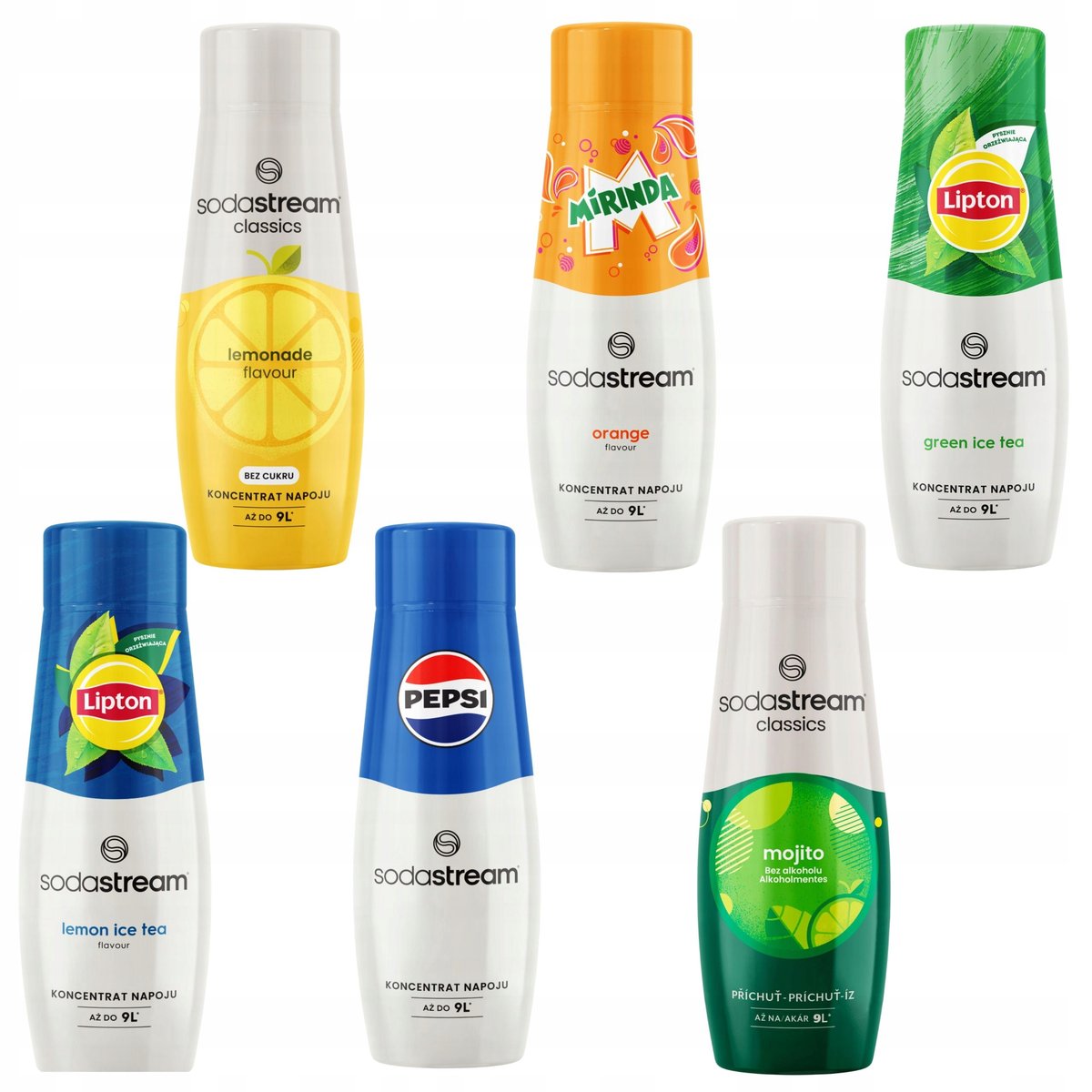 SODASTREAM LIPTON LEMON TEA + GREEN + PEPSI + LEMONIADA + MIRINDA + MOJITO