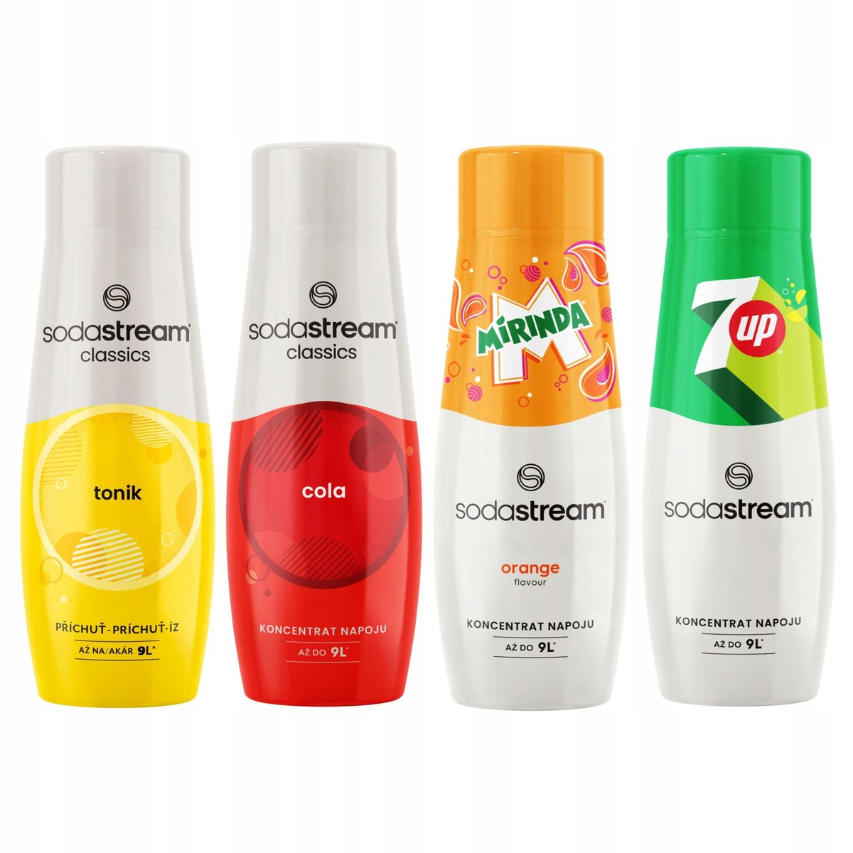 SODASTREAM Cola + Mirinda + 7Up + Soda syropy do saturatora 4 szt.