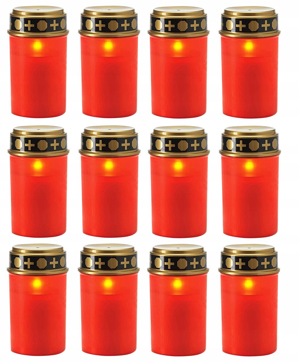 Znicz Wkład Led Elektryczny Ruchomy Płomień 12 Szt