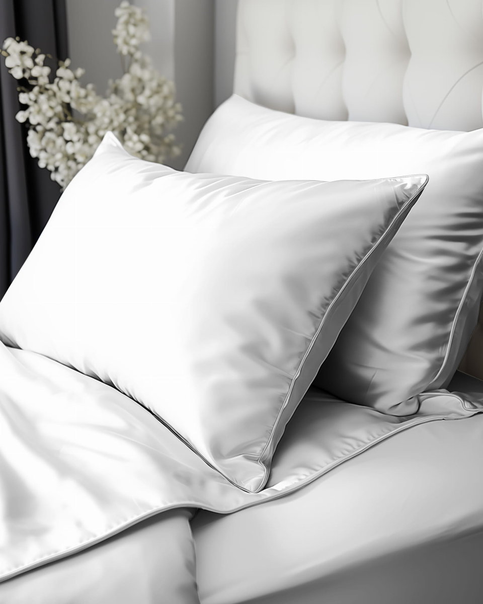 Biała Pościel Z Makosatyny Z Ozdobną Lamówką 180x200 BIZA