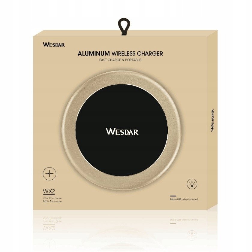 ALUMINIOWA PŁASKA SZYBKA ŁADOWARKA INDUKCYJNA QI